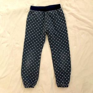 Crewcuts navy/white heart joggers. (Size 10)